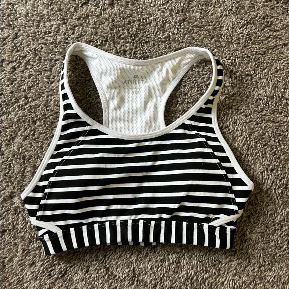 Athleta Striped Racerback Sports Bra